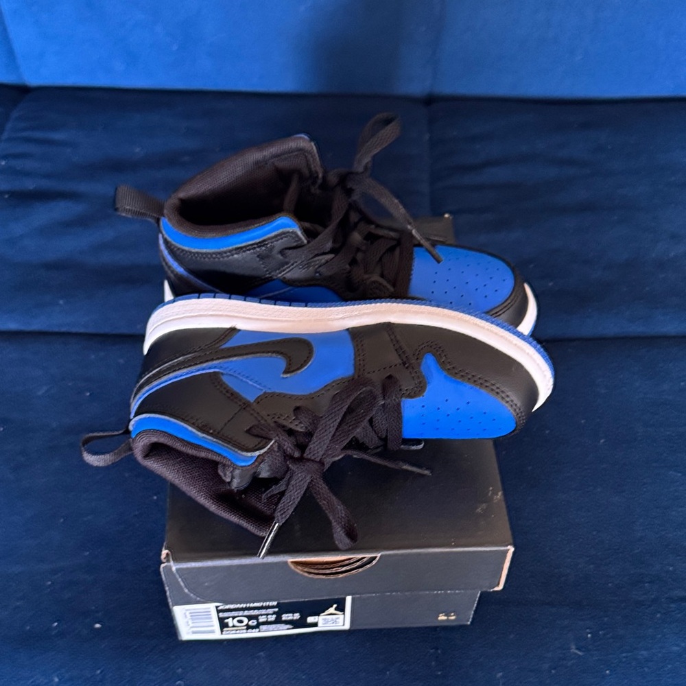 New Jordan - Boy - TD Jordan 1 Mid - Black/Royal Blue/White